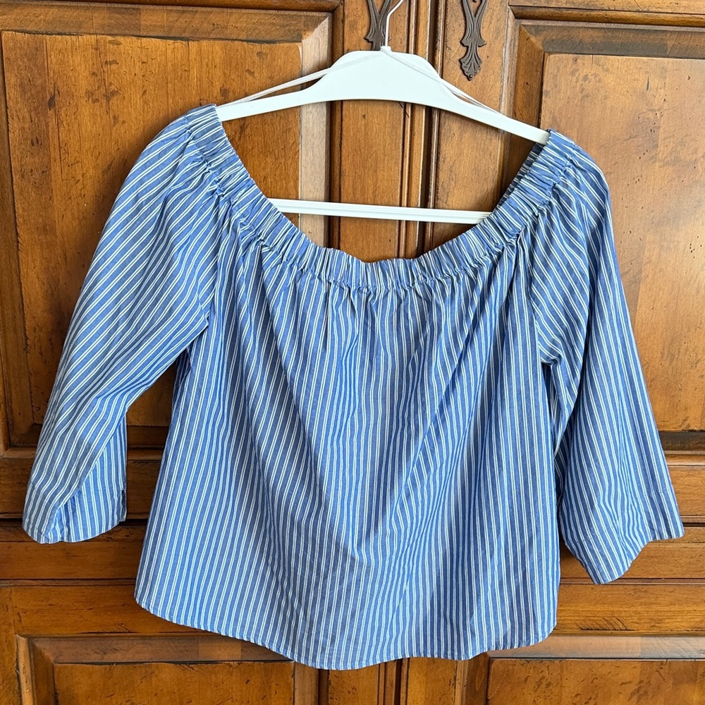 Velvet Heart Blue and White Striped Blouse